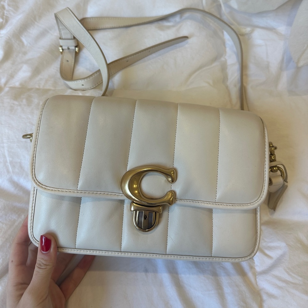 Coach Quilted Tabby Handbag White with gold hardware - Crossbody